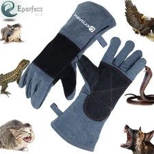 Animal Handling Gloves Bite Proof Leather Sleeve Dog Cat Bird Reptile Protection