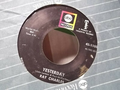 %* RAY CHARLES YESTERDAY / NEVER HAD ENOUGH OF NOTHING YET ON ABC RECORDS