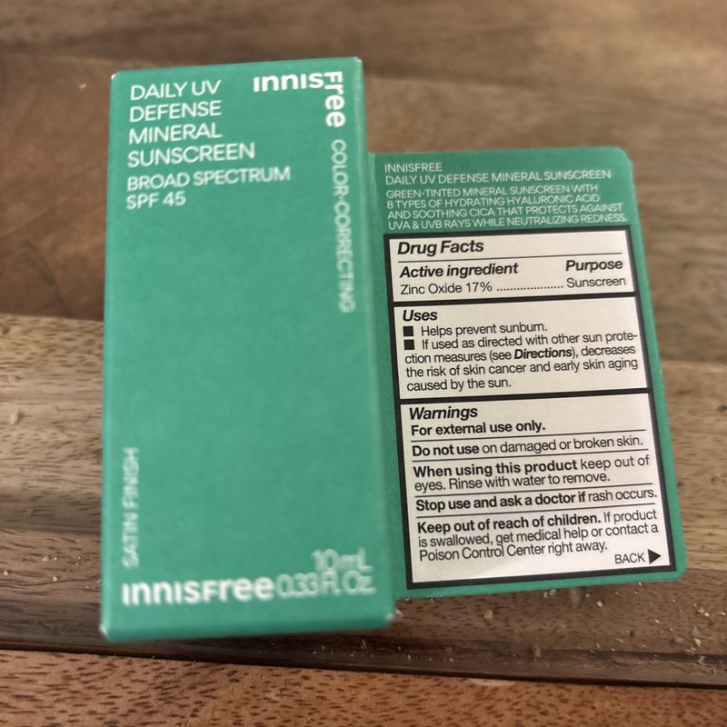 Innisfree Daily UV Defense Sunscreen SPF 45 | MINI 0.33oz ~ EXP 01/2026 + NIB