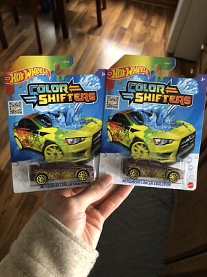 (2) 2022 Hot Wheels Color Shifters Mitsubishi Lancer Evolution
