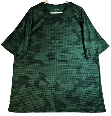 Sport Tek ST370 Mens Dry Fit Digital Green Camo Moisture Wick Tee T Shirt 2XL