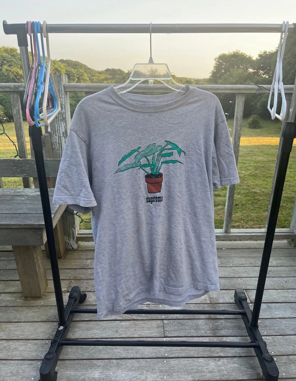 Tee shirt Supreme Plant gris bruyère clair 2017 pot taille M