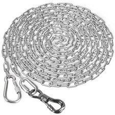 Heavy Duty Dog Chains for Outside, 30FT Stainless Steel Tie Out Cable with Sw...