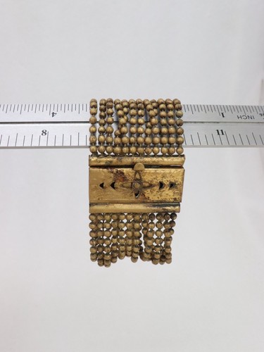 Vintage Unsigned Miriam Haskell Antique Tone Brass Chain Bracelet Victorian Deco - Picture 9 of 16