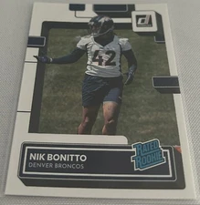2022 Donruss Football Nik Bonitto Denver Broncos Rookie Card #380