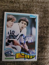 1982 Topps - JIM ZORN - Hand Signed Autograph Vintage Card- SEATTLE SEAHAWKS