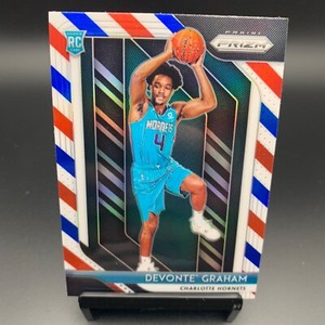 2018-19 Prizm #288 Devonte’ Graham Red White Blue Prizm RC Charlotte Hornets