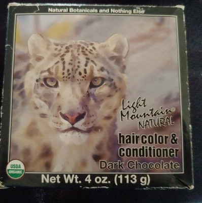 Light Mountain Natural Hair Color Conditioner Dark Chocolate 4 Oz Shelf Wear 