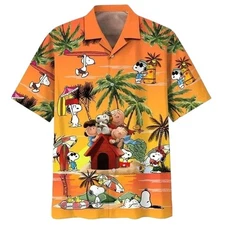 Peanuts Charlie Brown And Sn00py 2 Print Hawaiian Shirt