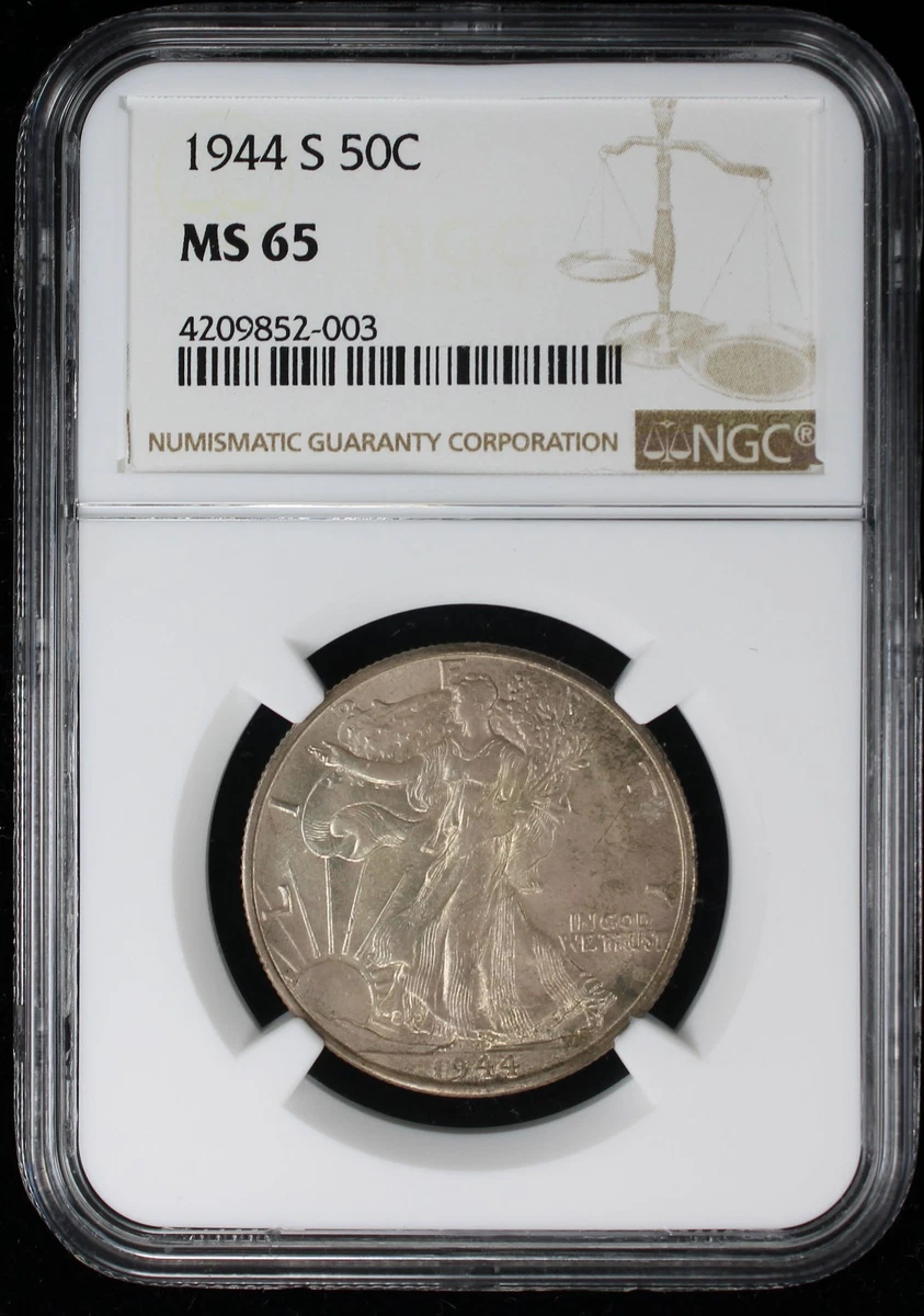 1944 Year Grade MS 66 Liberty Walking Half Dollars (1916-1947) for