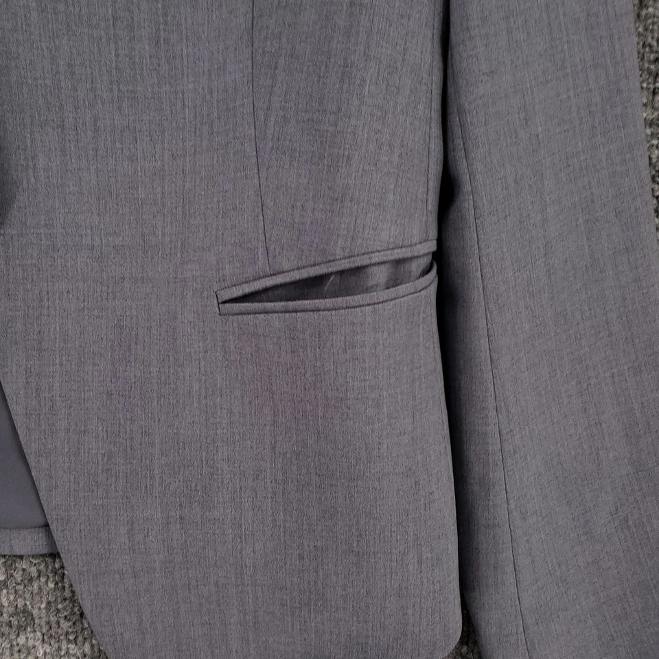 Blazer Theory Mujer 6 Gris Lanai Edición 5 Chaqueta Frente Abierto Lana Virgen Carrera Foto 3 de 4