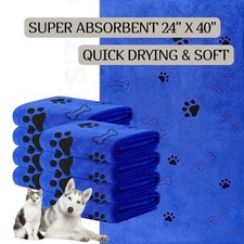 Super Absorbent Microfiber Pet Quick Drying Towels 24"X40" LARGE Dog Cat Paws