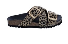 Scholl Pantolette mit Fußbett Selene Leopard Animal Print - Leder Felloptik