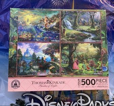 Disney Parks Exclusive Thomas Kinkade Princess 4 in 1 500 Piece Puzzles New