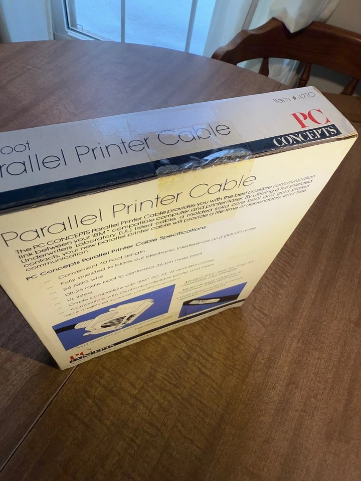 PC CONCEPTS 10' BEIGE BIDIRECTIONAL PARALLEL PRINTER CABLE DB25 M TO CN36 MALE - Image 2 of 3