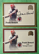 2000 Fleer Greats of the Game Frank Howard - 2 cards: Autographed & Base