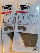 Lot of 2 100% Youth Goggle Replacement Lenses Smoke for Accuri 51003-007-02