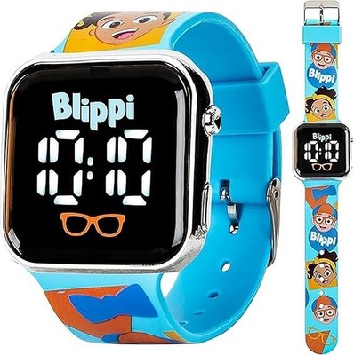 Kids LED Watch   Interactive Teaching Tool with Fun LED Lights, Durable Blue Str