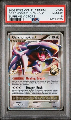 2009 POKEMON PLATINUM SUPREME VICTORS #145 GARCHOMP C LV.X-HOLO PSA 8