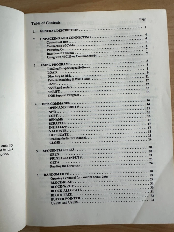 Commodore 1541 Disque Dur Manuel D'Utilisation, Anglais - Photo 4/4