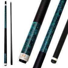 Carbon Fiber Pool Cue Stick 2-Piece Billiard Cue 11.8mm Radial Pin 58" 19oz Blue