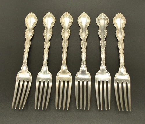 6 Gorham STRASBOURG Pattern Sterling Silver Forks - 7" - 290g