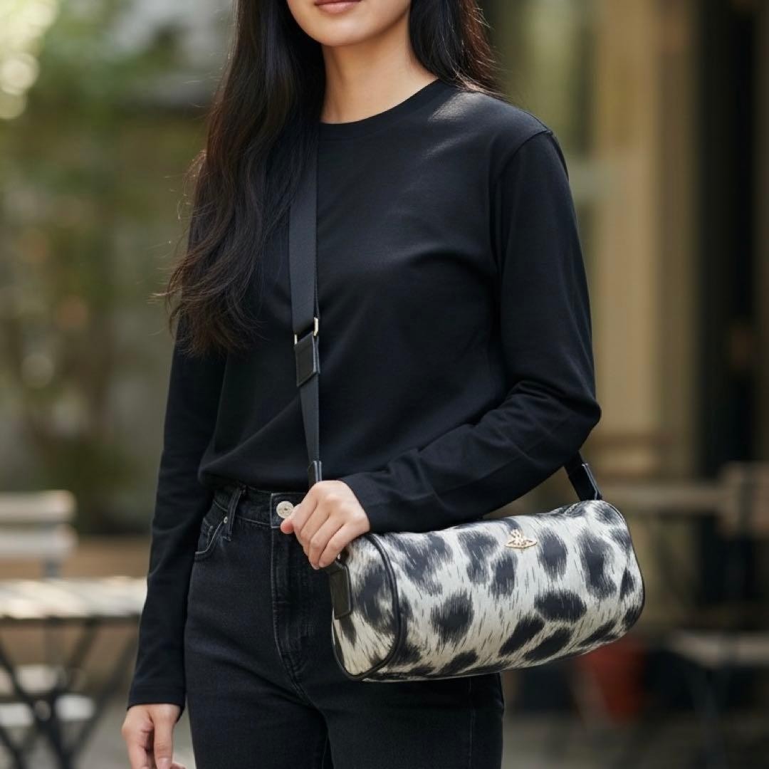 VIVIENNE WESTWOOD Orb Mini Drum Shoulder Bag Canvas Black Women 