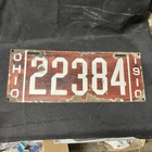 Vintage 1910 porcelain Ohio License plate !