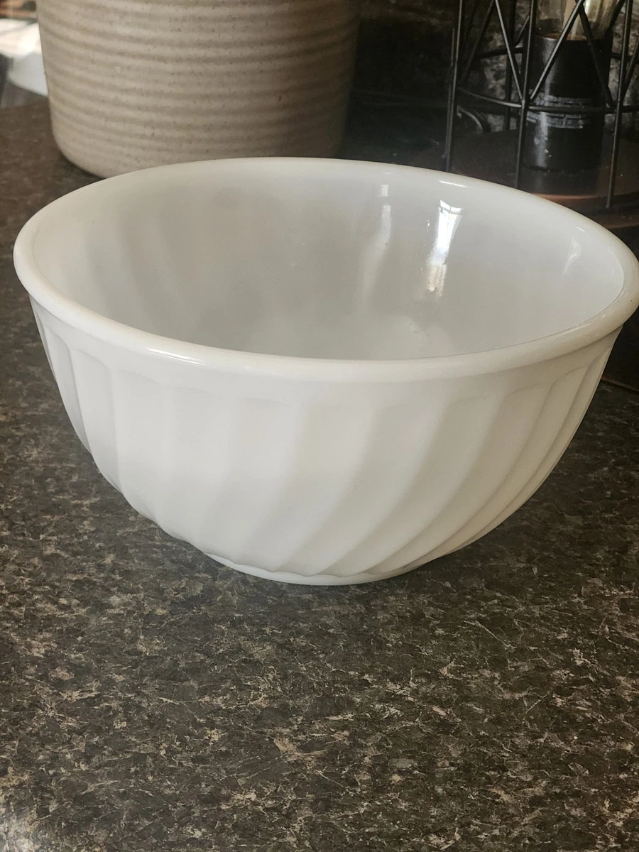 Fire King White Swirl Mixing Bowl for sale | eBay