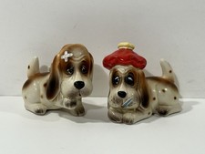 Vintage Bobo Basset Hound Puppy Dogs Salt & P...