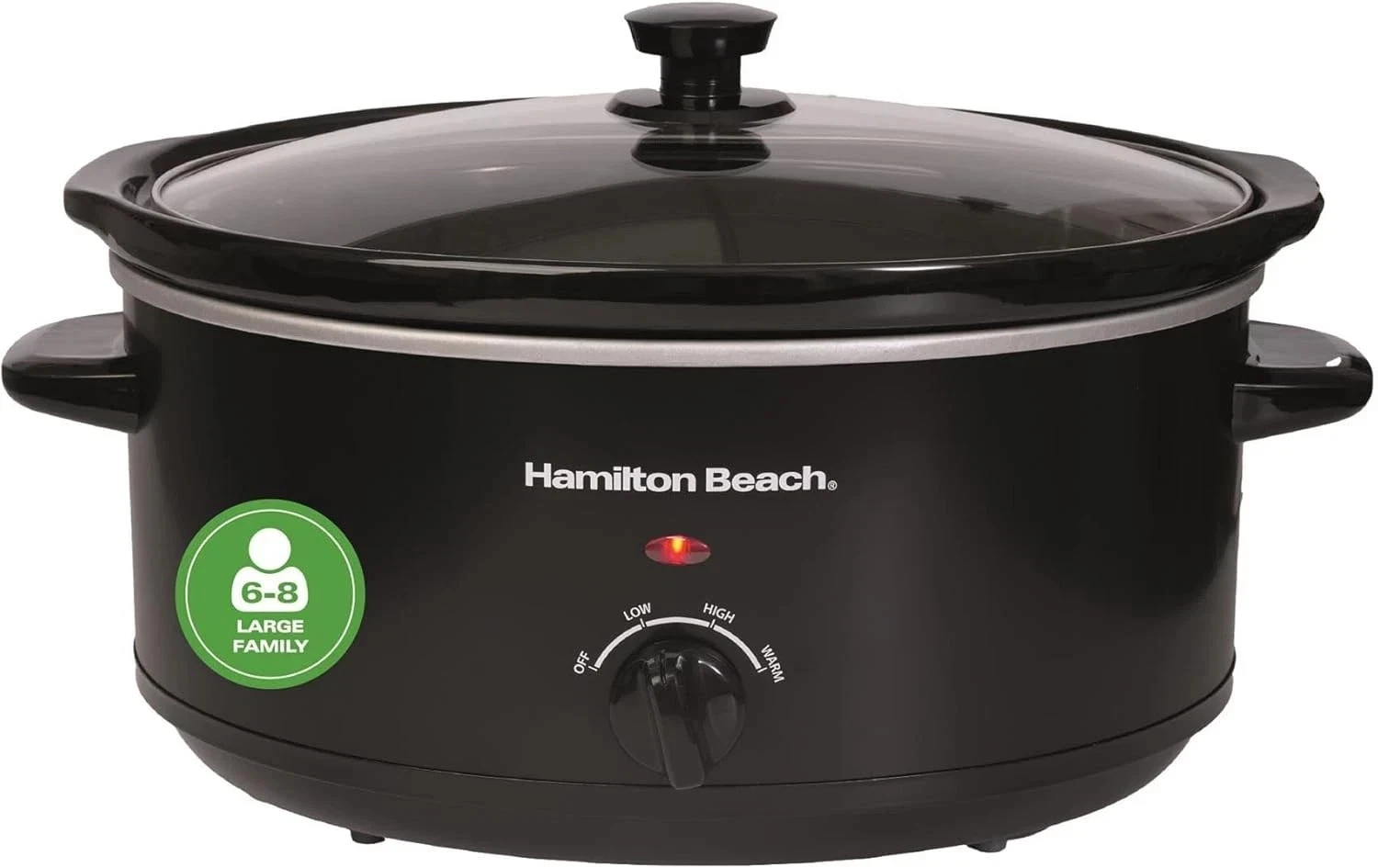 Hamilton Beach 6.5L Family Favourite Slow Cooker, Black 240W (HBSC070B)