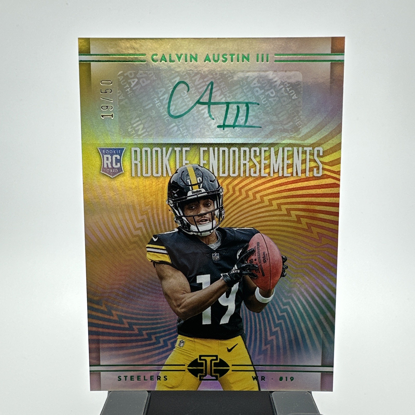 Calvin Austin Panini Illusions Rookie Endorsements Autographs #RECA Green