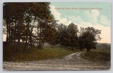 Highland Park Connecticut CT Highland Park Drive Vintage Postcard