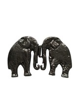 Vintage Silver Tone 1970s Large Pair of Elephant Belt Buckles 2 1/4  Tall