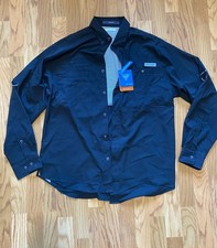 Columbia PFG Tamiami II Men  s M Black Long Sleeve UV Polyester Fishing Shirt