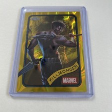 2025 Topps Chrome Marvel Yellow Lava Refractor card #34 Killmonger