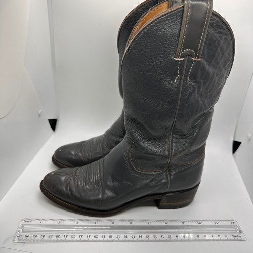 Justin Vintage Cowboystiefel Herren 6 B Western Leder grau schwarz Style L3058 - Bild 4 von 14
