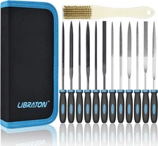 LIBRATON Small File Set, Needle Diamond Files 13PCS, 6Pcs Jewlers & 6 Steel for 