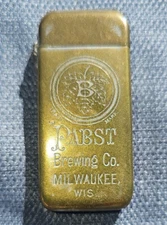 1880's-90's Pre-Prohibition Pabst Brewing Co. Promotional Pocket Match Safe