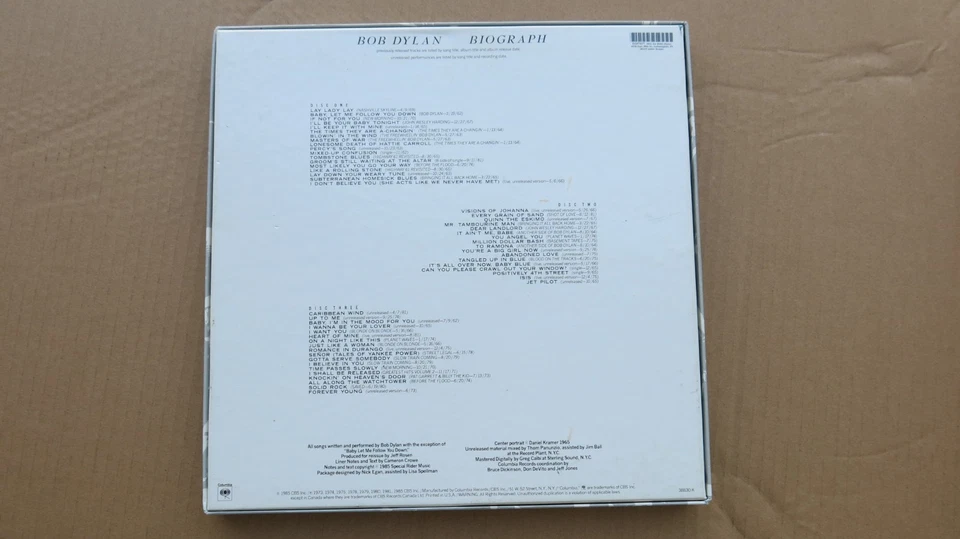 Bob Dylan 3 CD "Biograph" Box Set And Book 53 Track Greatest Hits 1985 - Image 2 of 4