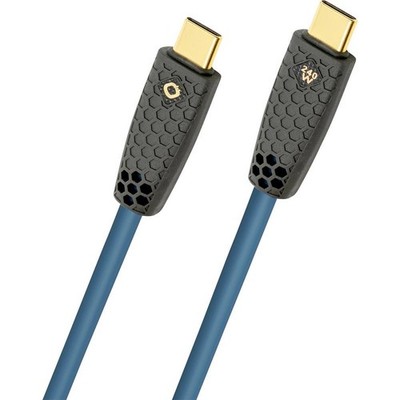 Oehlbach USB-C  Kabel USB-C  Stecker 2 m Petrol Geflechtschirm, vergoldete