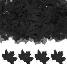 100Pcs Artificial Maple Leaves, Fake Fall Leaves Faux Autumn Leaf Black