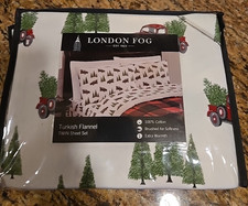 London fog Turkish flannel twin sheet set Trucks Trees