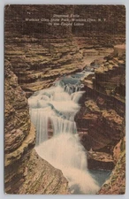 Vintage Linen Diamond Falls Postcard Watkins Glen State Park NY