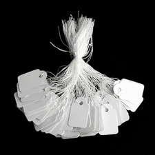 1000Pcs White Price Tags with String Attached, Marking Merchandise Strung Tags W