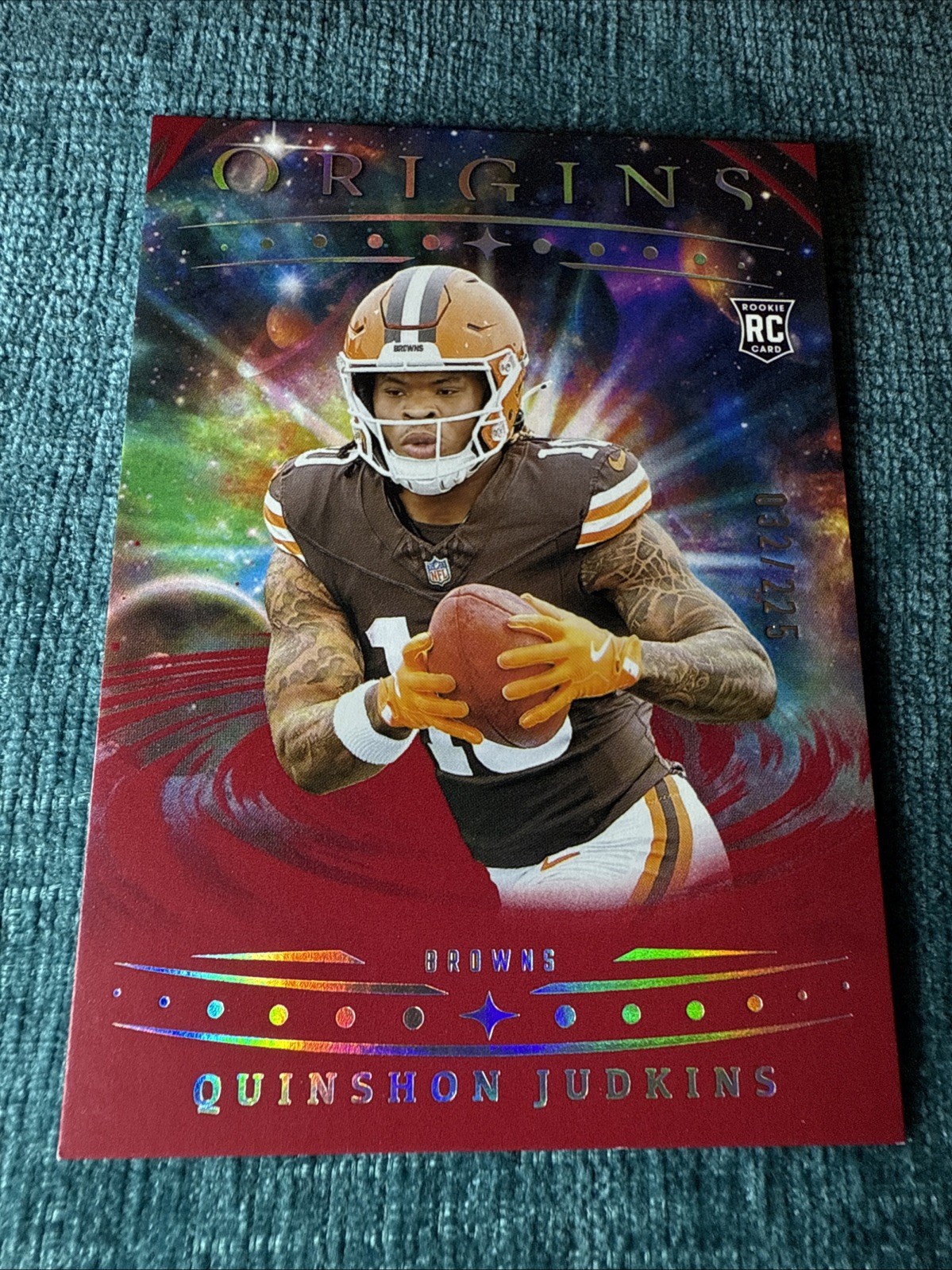 2025 Panini Origins #131 - Quinshon Judkins - Red Parallel /225 - Rookie Logo
