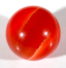 BEAUT 9/16" CINNAMON ORANGE FIBER OPTIC CONTEMPORARY MARBLE SPHERE W/STAND MINT