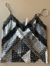 Victorias Secret Satin Black Lace Cami Size Medium NWT