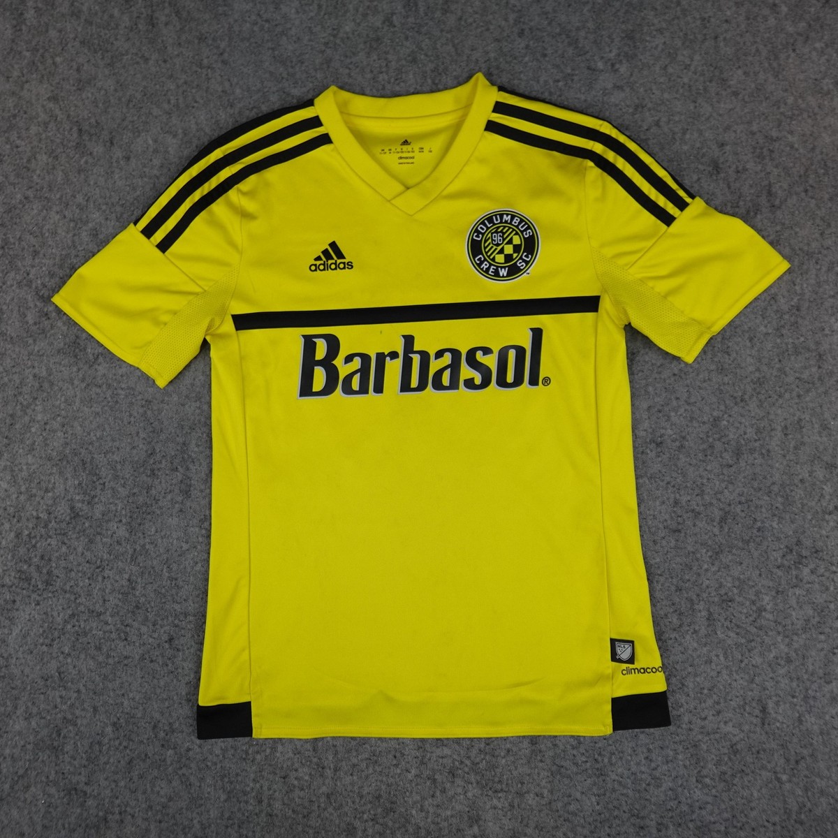 Columbus Crew Jersey Youth Medium Yellow MLS Soccer Shirt Barbasol