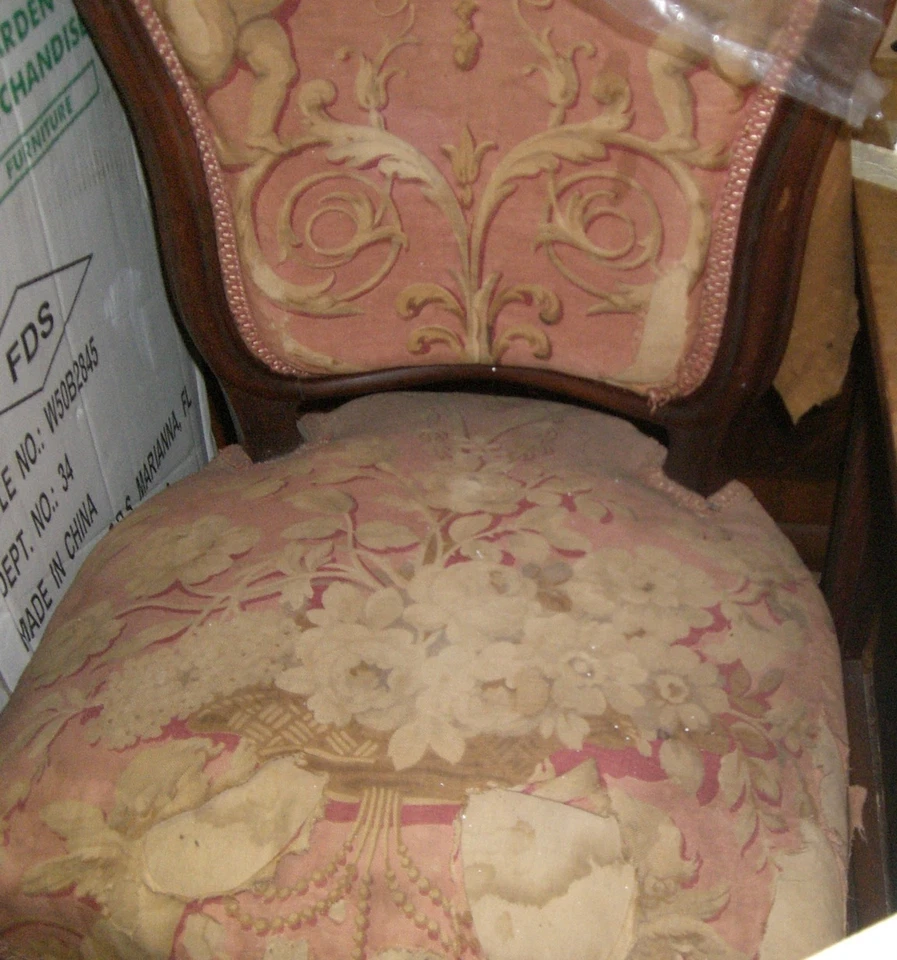 Antigua silla de salón silla lateral victoriana de 1800 renacimiento rococó par a juego Foto 4 de 4